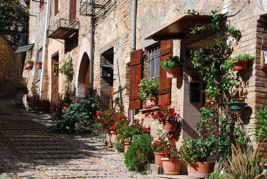 Montefalco utcarészlet, Umbria