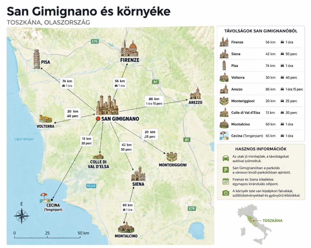 San-Gimignano-es-kornyeke-terkep